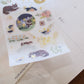 Teayou x Pinky Elephant Gold Foil Sticker Sheet - Cat and Stars