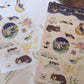Teayou x Pinky Elephant Gold Foil Sticker Sheet - Cat and Stars