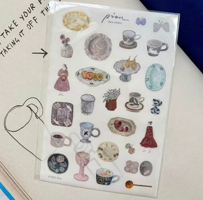 Pion Kiss-cut Washi Sticker, 3 designs