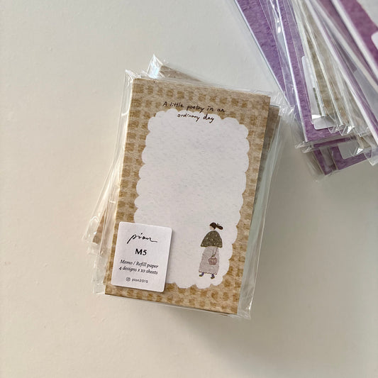 Pion Mini 5 Size Memo Paper, 2 designs