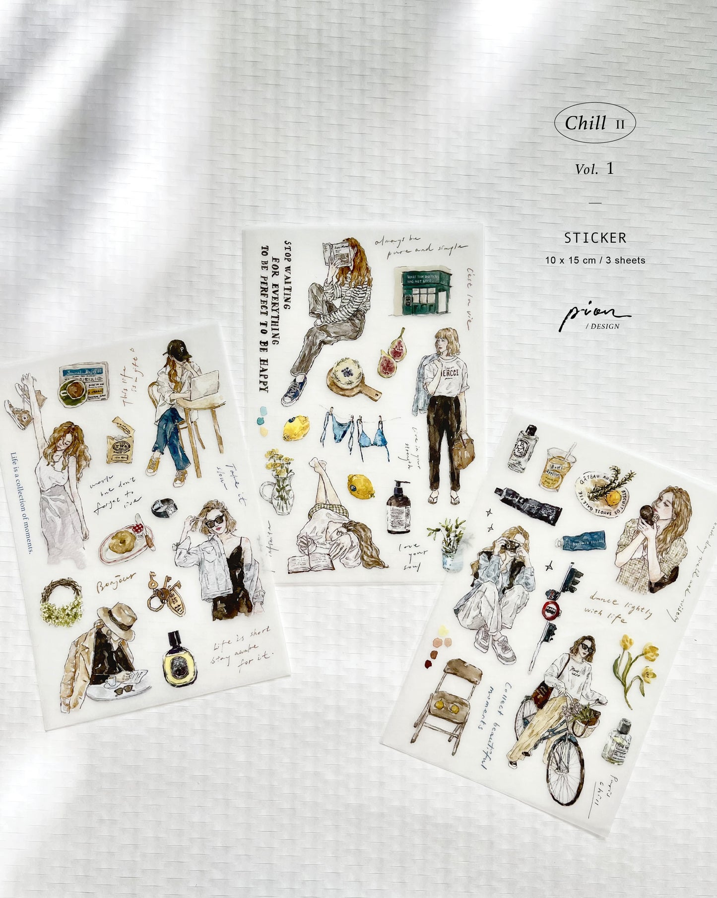 Pion Print-On Stickers - Chill Vol.1, 3 designs/packet