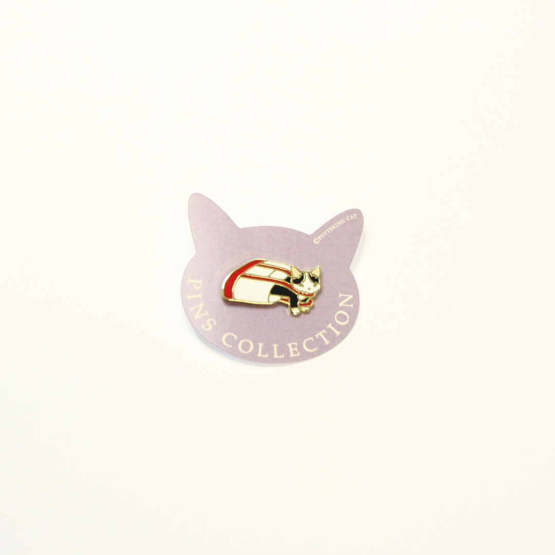 Pottering Cat Enamel Pin - Shoulder Bag