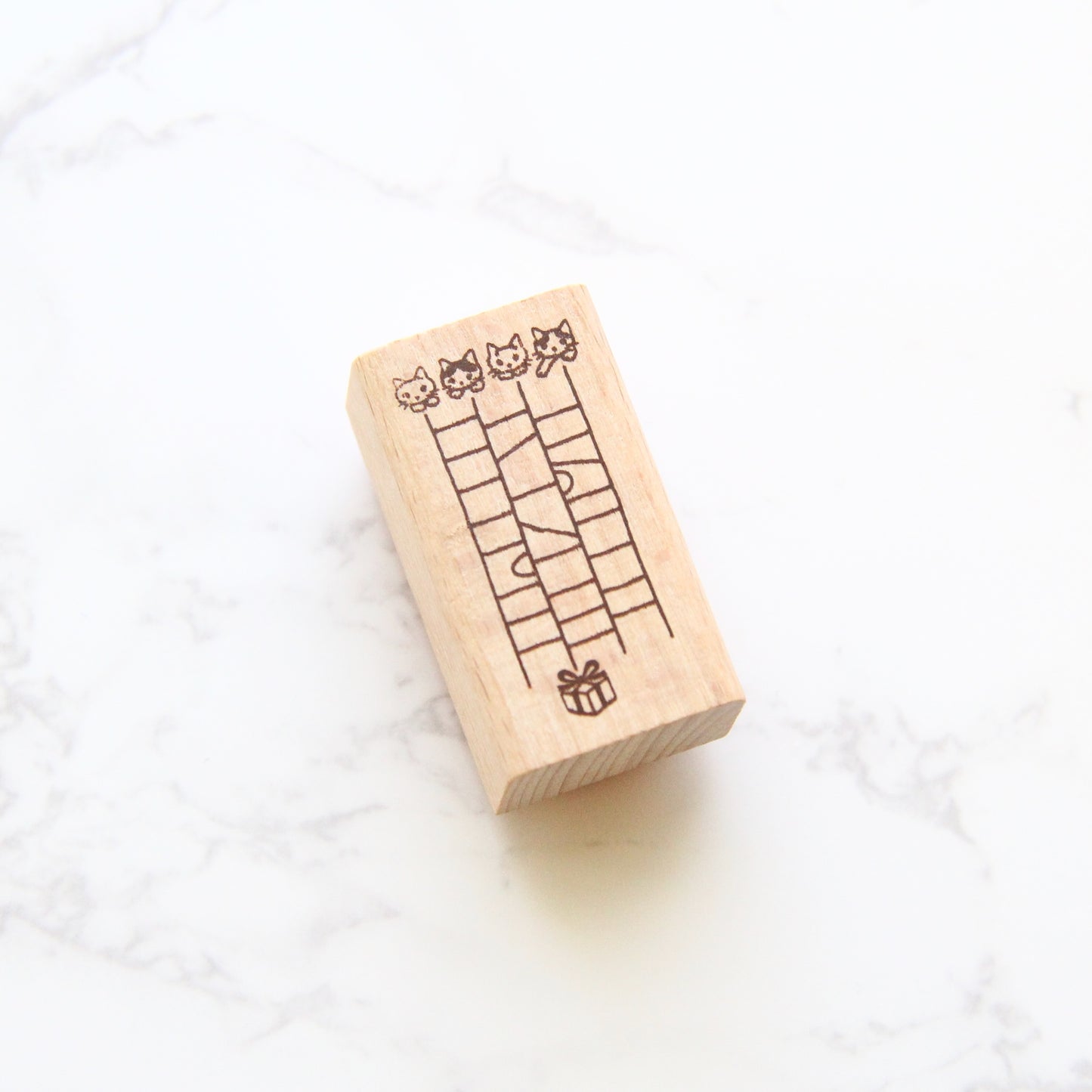 Pottering Cat Large Rubber Stamp - Maze