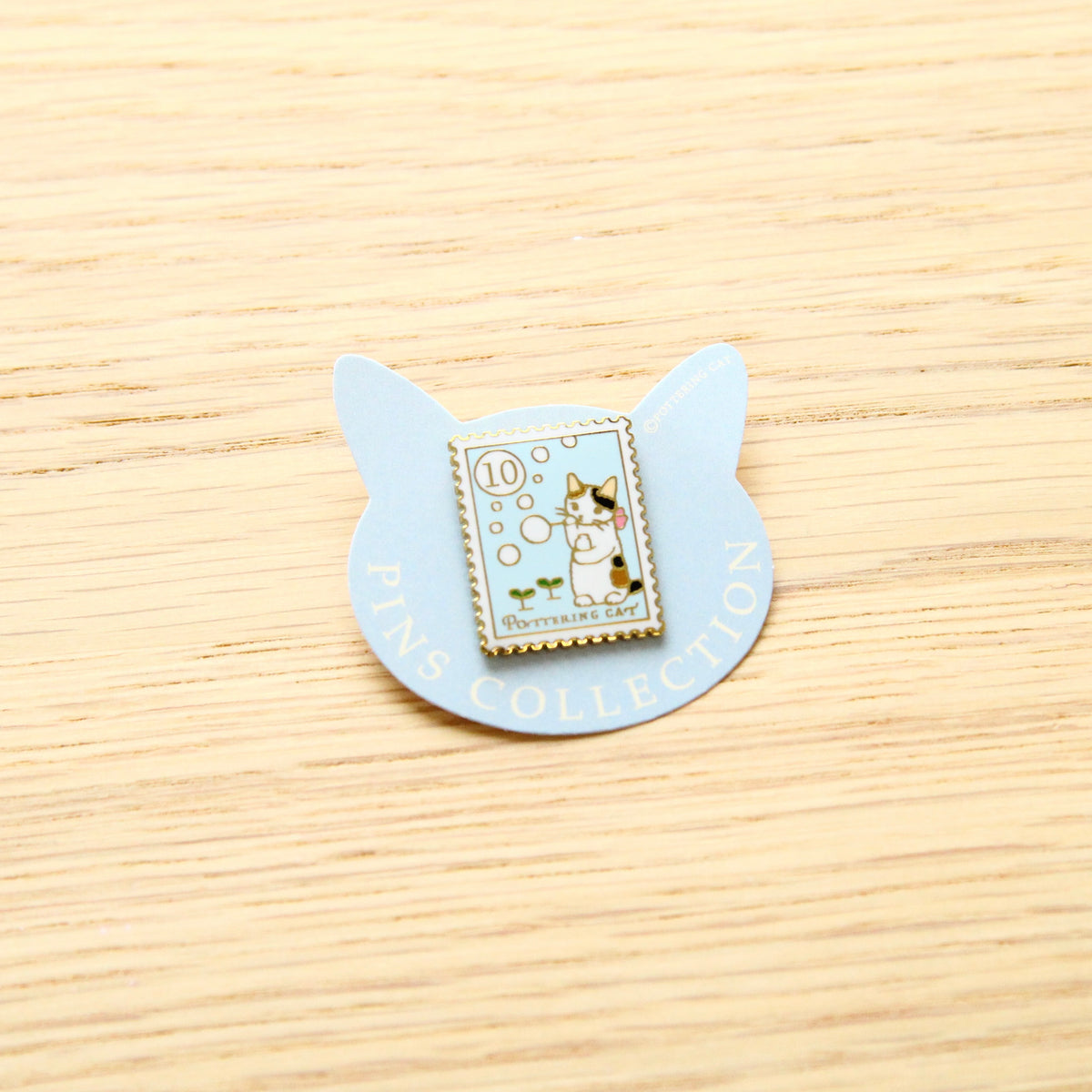 Cat Pin Bubble Example Pottering Cat Enamel Pin - Blowing Bubbles – Pinky Elephant