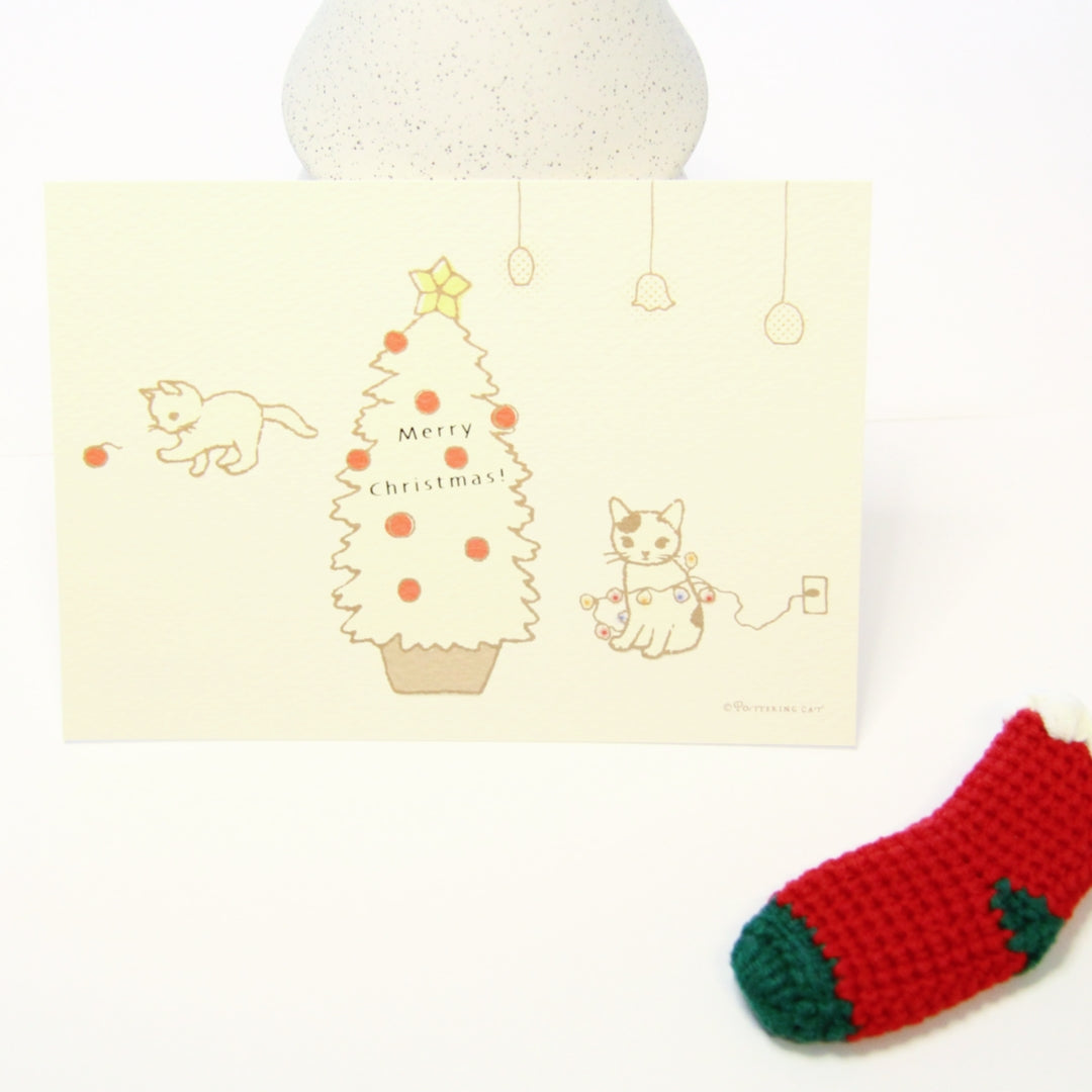 Pottering Cat Seasonal Post Card - December (Christmas Special Edition)