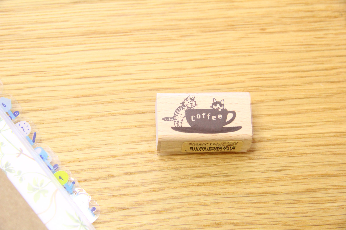 Pottering Cat Large Rubber Stamp - Coffee Cup