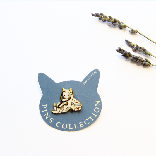 Pottering Cat Enamel Pin - First Aid