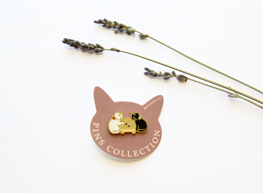 Pottering Cat Enamel Pin - The Game of Go