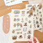 ranmyu B5 semi-transparent Die-cut sticker sheet - Kuma Chan's Spring Tea Party