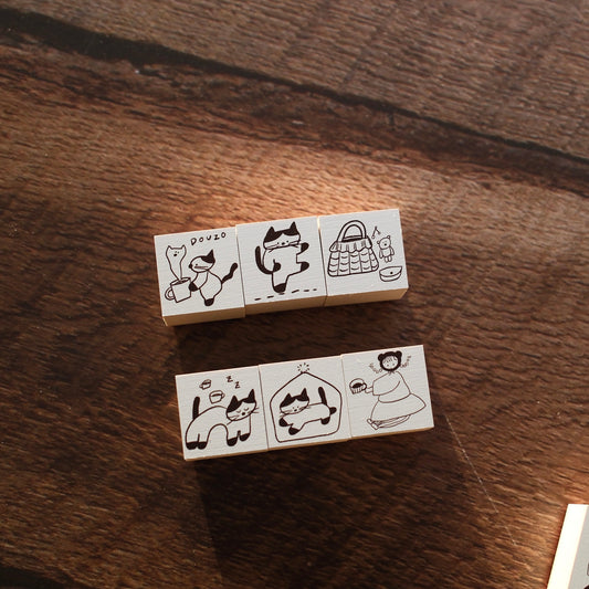 ranmyu Rubber Stamp - 2.5x2.5cm, 6 designs