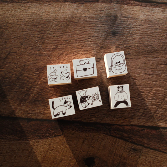 ranmyu Rubber Stamp - 2.5x3cm, 6 designs