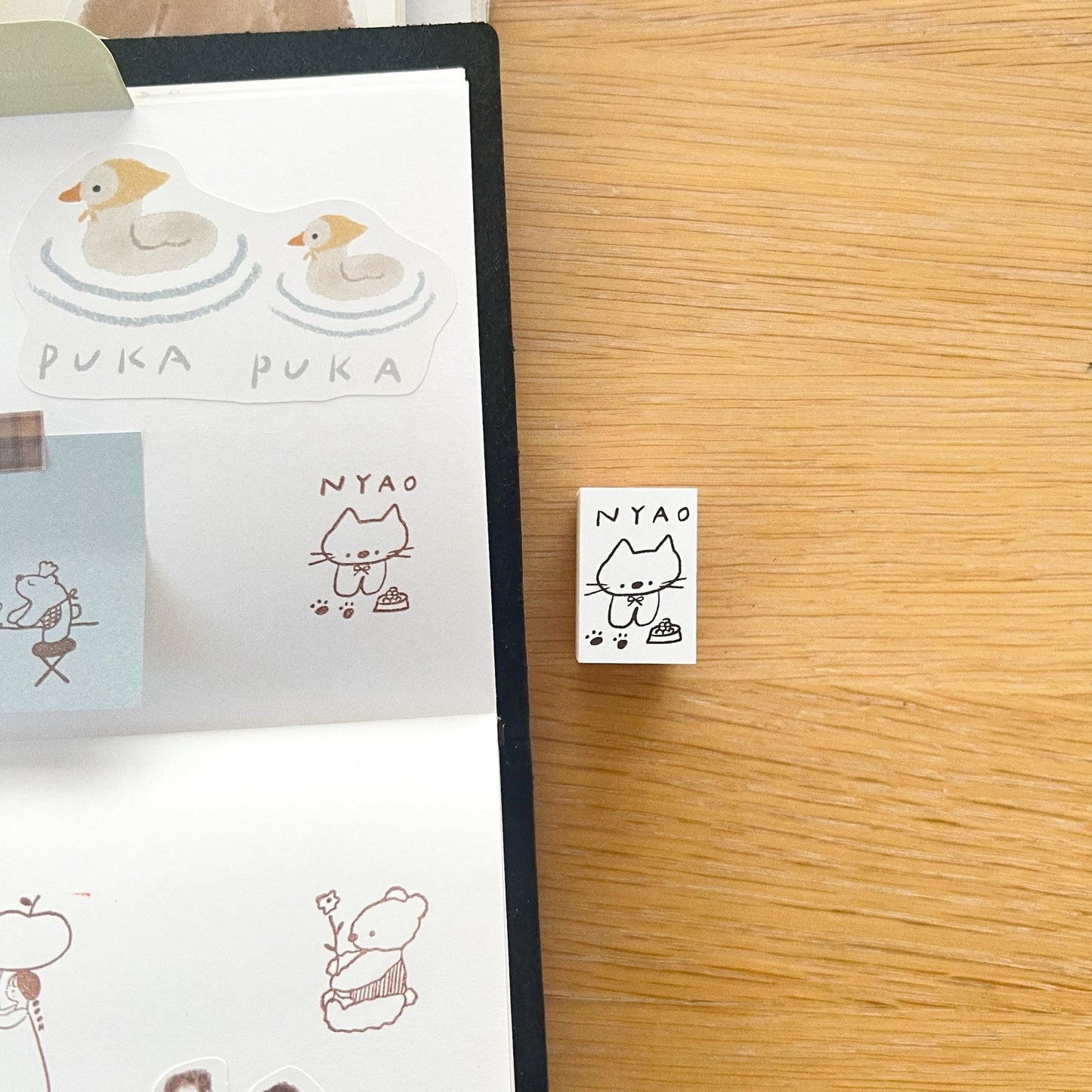 ranmyu Rubber Stamp - Kitten and Cat Food