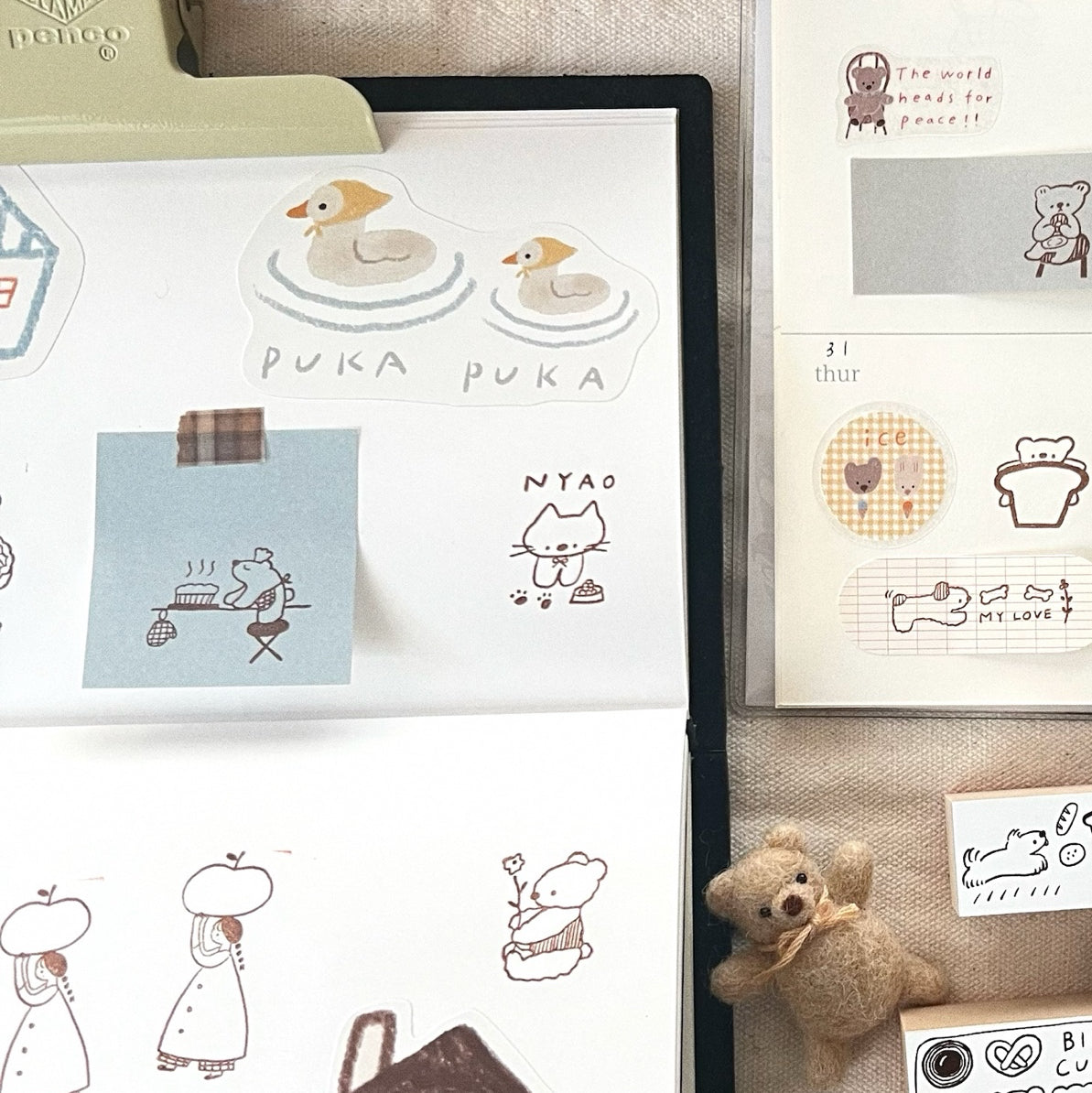 ranmyu Rubber Stamp - Kitten and Cat Food