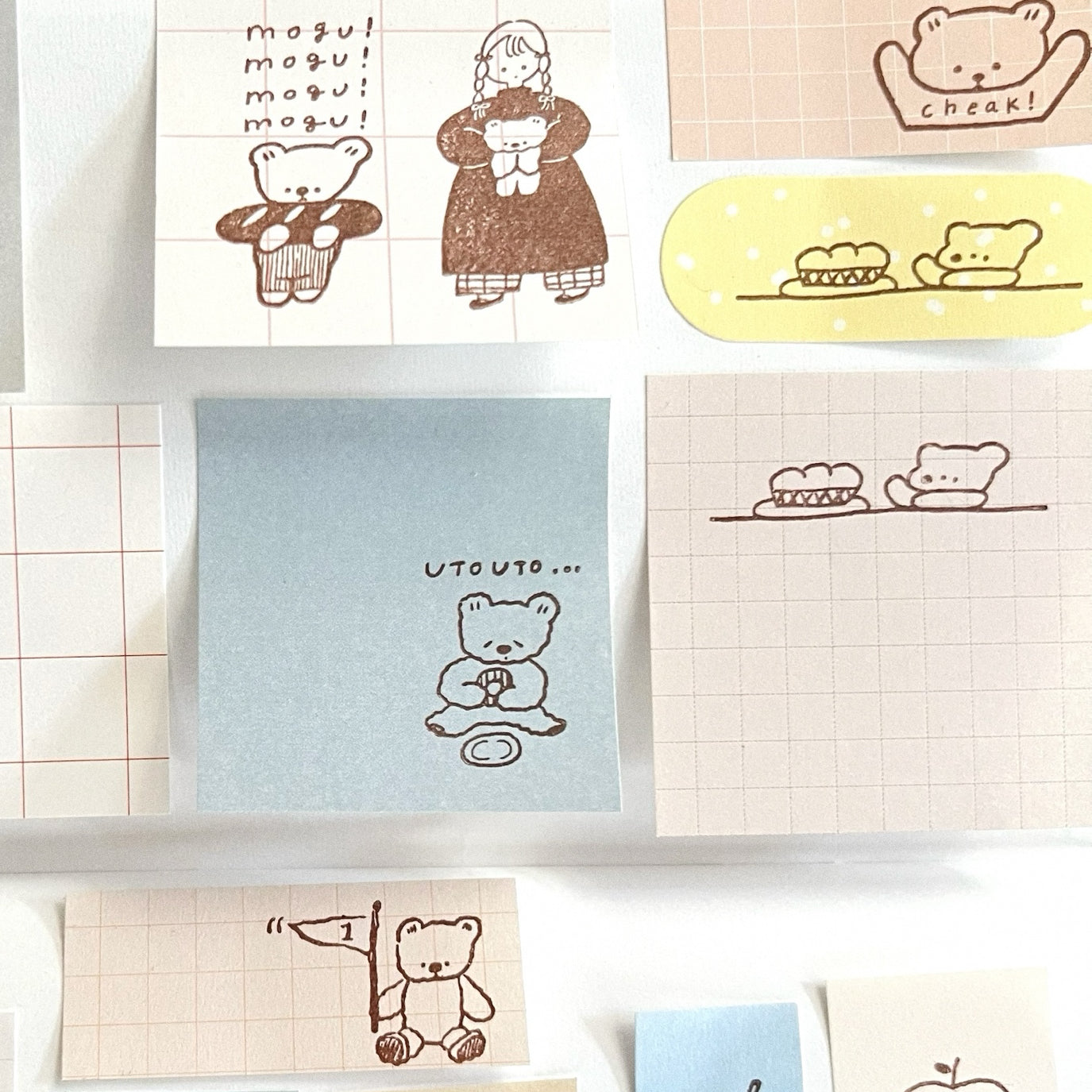 ranmyu Rubber Stamp - Kuma and Bread