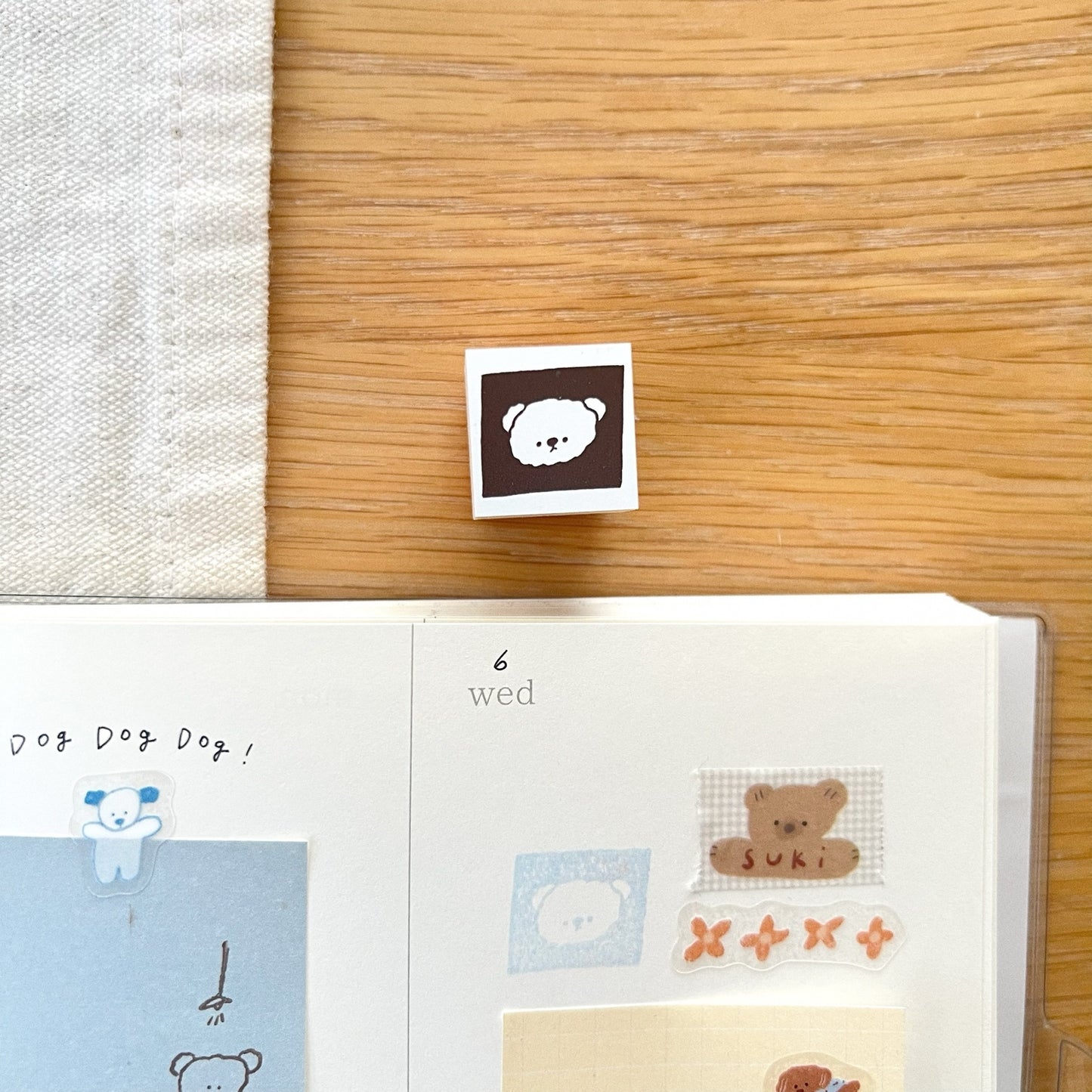 ranmyu Rubber Stamp - Square Fluffy Kuma Stamp