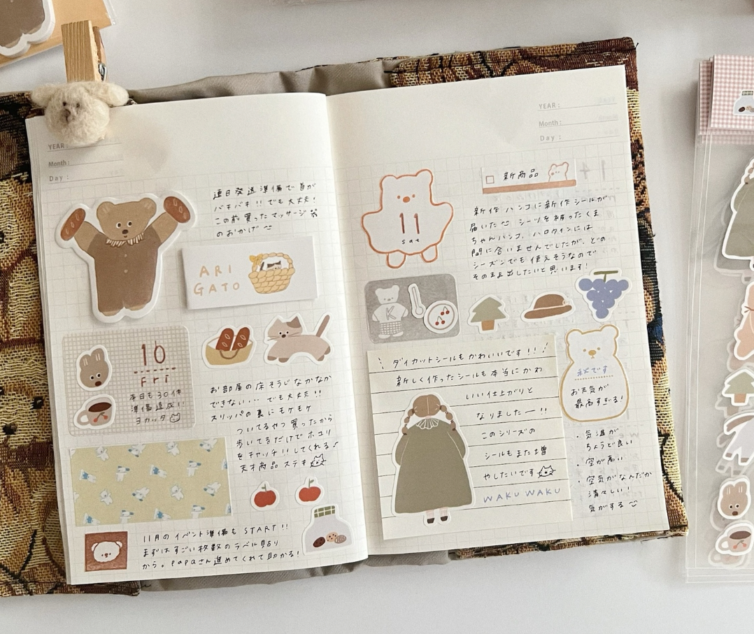 ranmyu Sticker Sheet - Forest Animals and Fruits