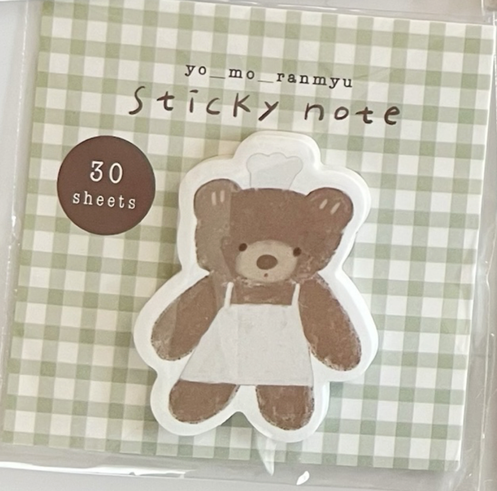 Sticker Note 696 ranmyu die-cut Sticky Notes - Apron Bear – Pinky Elephant