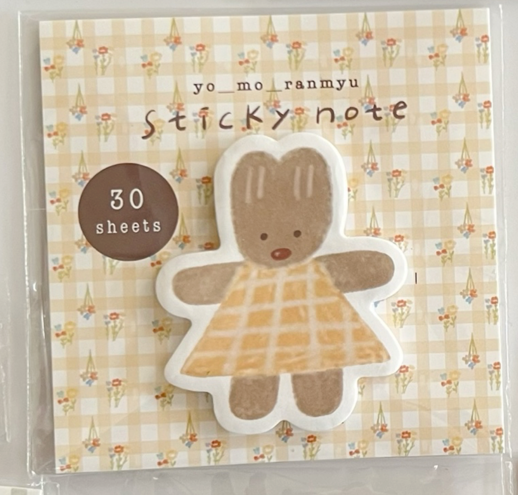 ranmyu die-cut Sticky Notes - Bunny in Yellow Dress