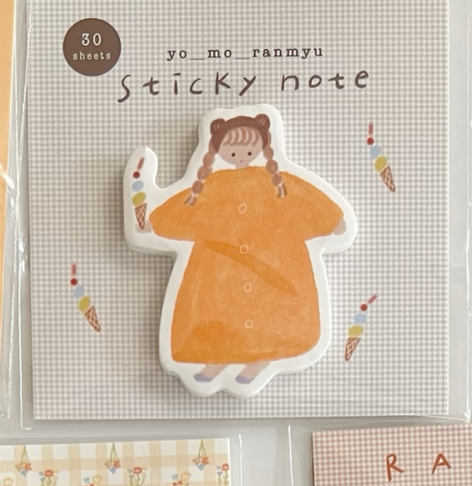 ranmyu die-cut Sticky Notes - Girl Holding Ice Cream Cone
