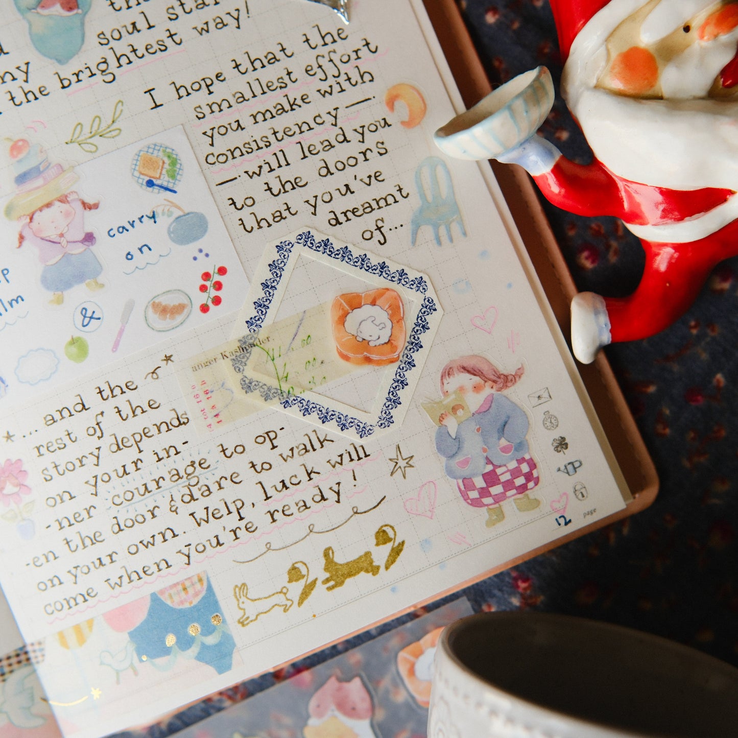 Teayou Kiss-cut PET Tape -  Reading Sleeping