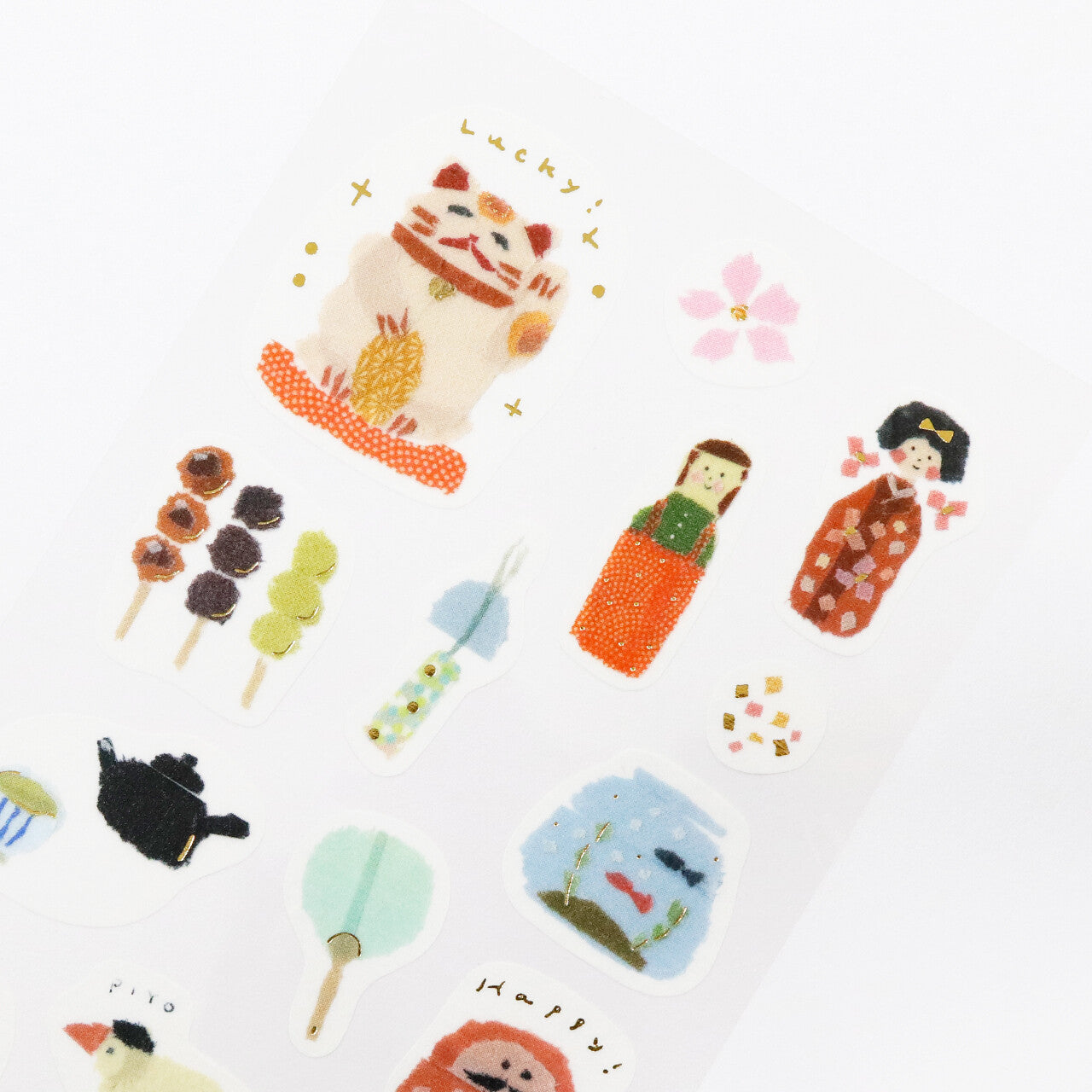 Saien x Miki Tamura Washi Art Gold Foil Sticker Sheet - Japon