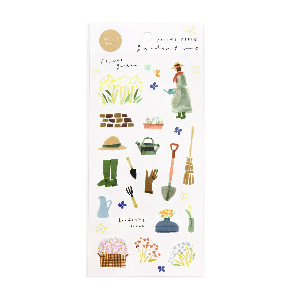 Saien x Miki Tamura Washi Art Sticker Sheet - Garden Time
