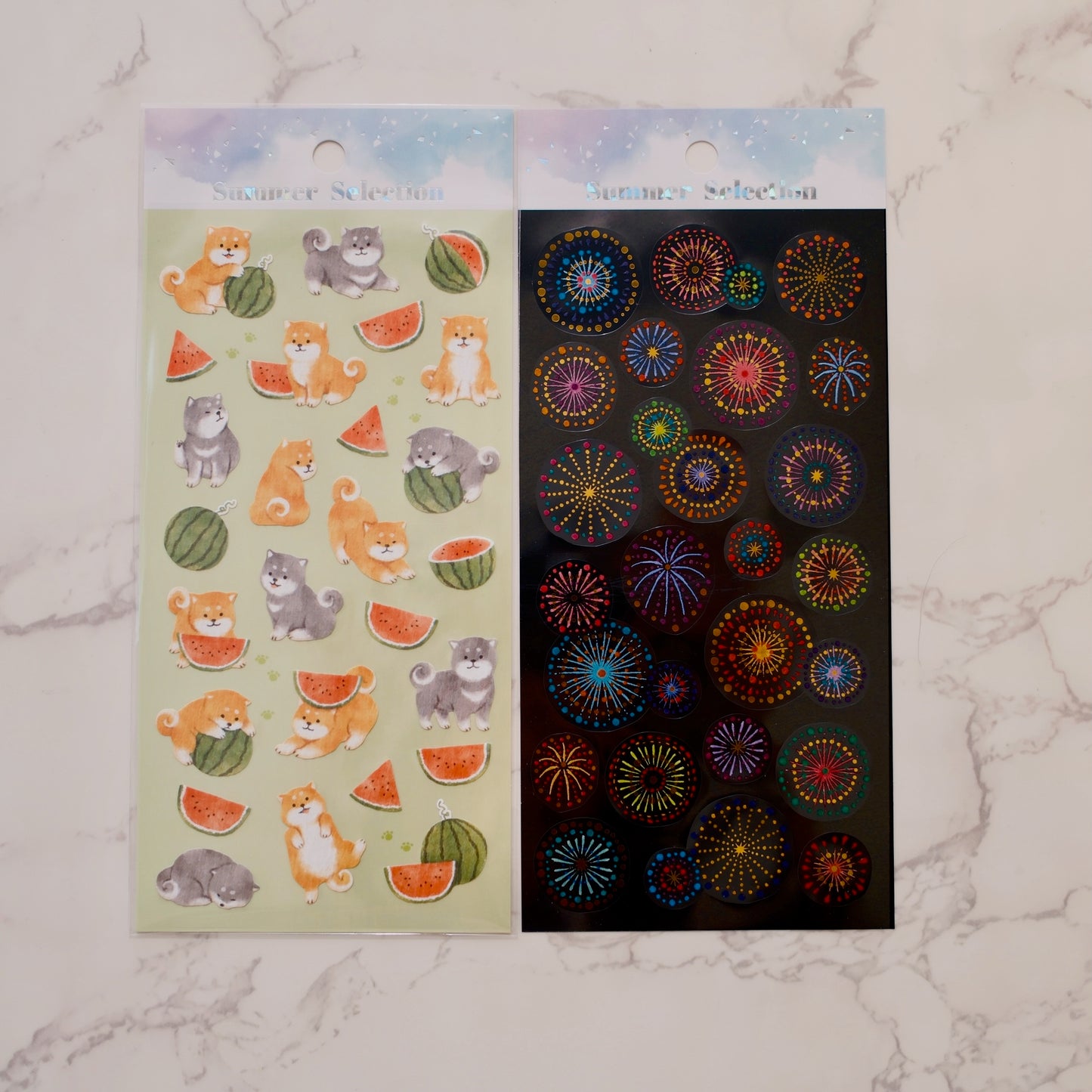 Mind Wave Summer Collection Sticker - Watermelon and Shiba in Washi Paper