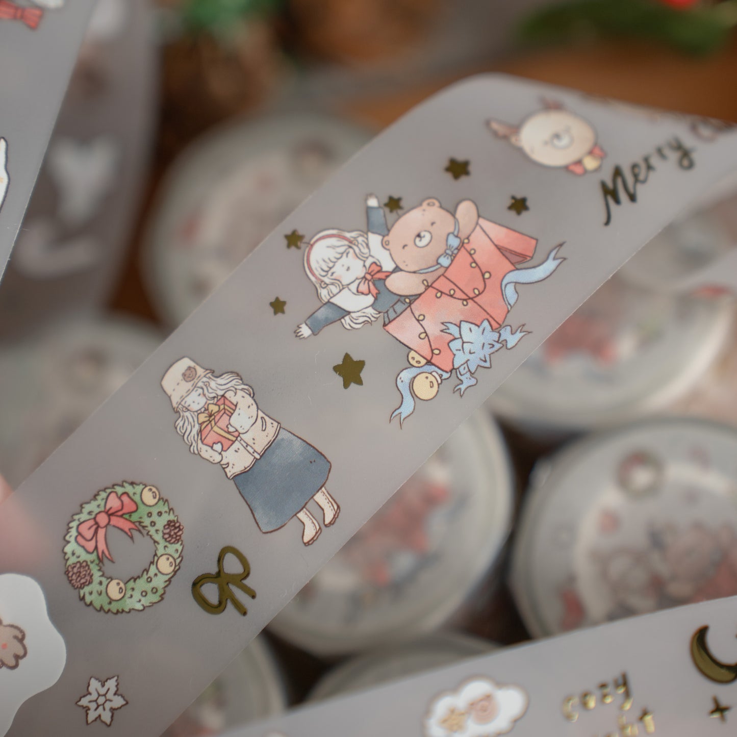 Sho Little Happiness Beary Christmas Gold Foil Matte PET Tape