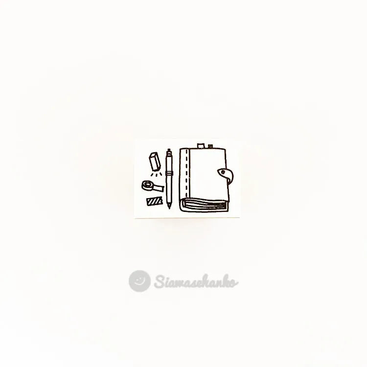 siawasehanko SUNKODO Planner and Stationery Small Rubber Stamp