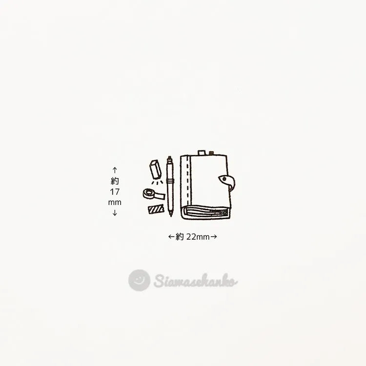 siawasehanko SUNKODO Planner and Stationery Small Rubber Stamp