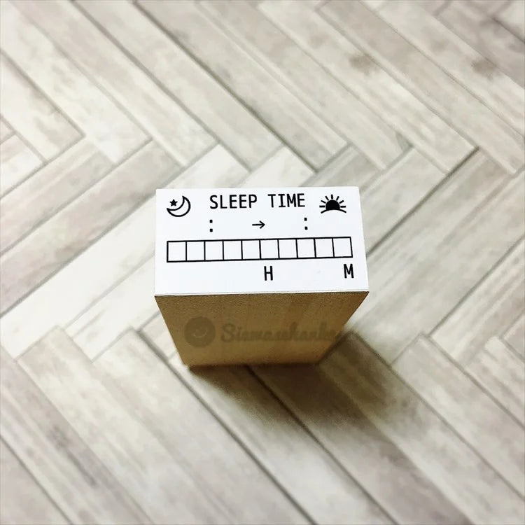 siawasehanko SUNKODO Sleep Time Tracker Rubber Stamp