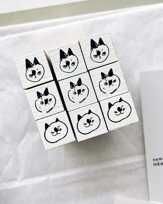 somesortof.fern Neko Neko Cat Rubber Stamp - Long Handle