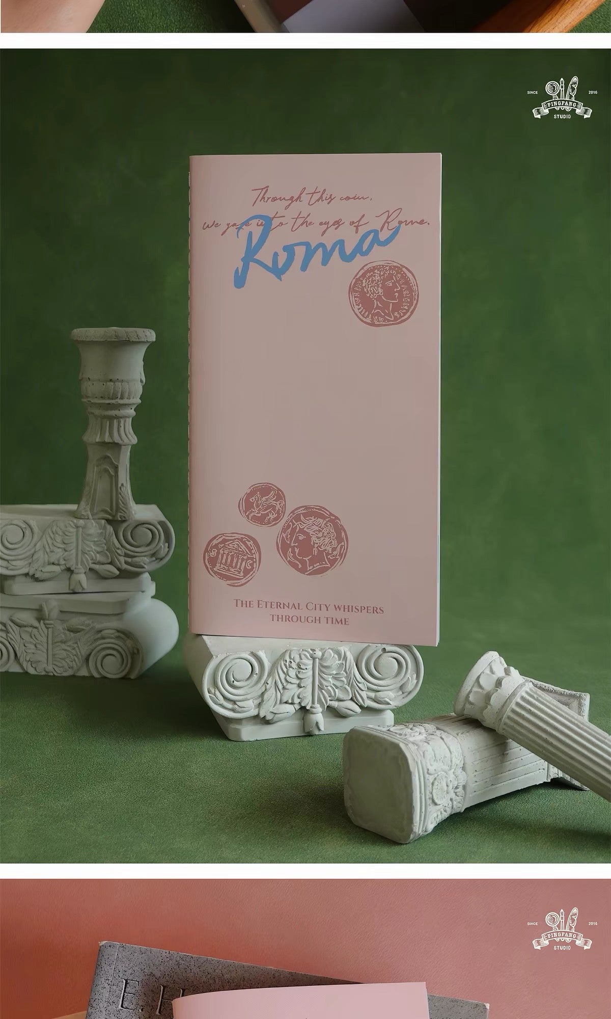 Square Studio Slim Notebook of Mix Paper - Roma Series, 2 Design