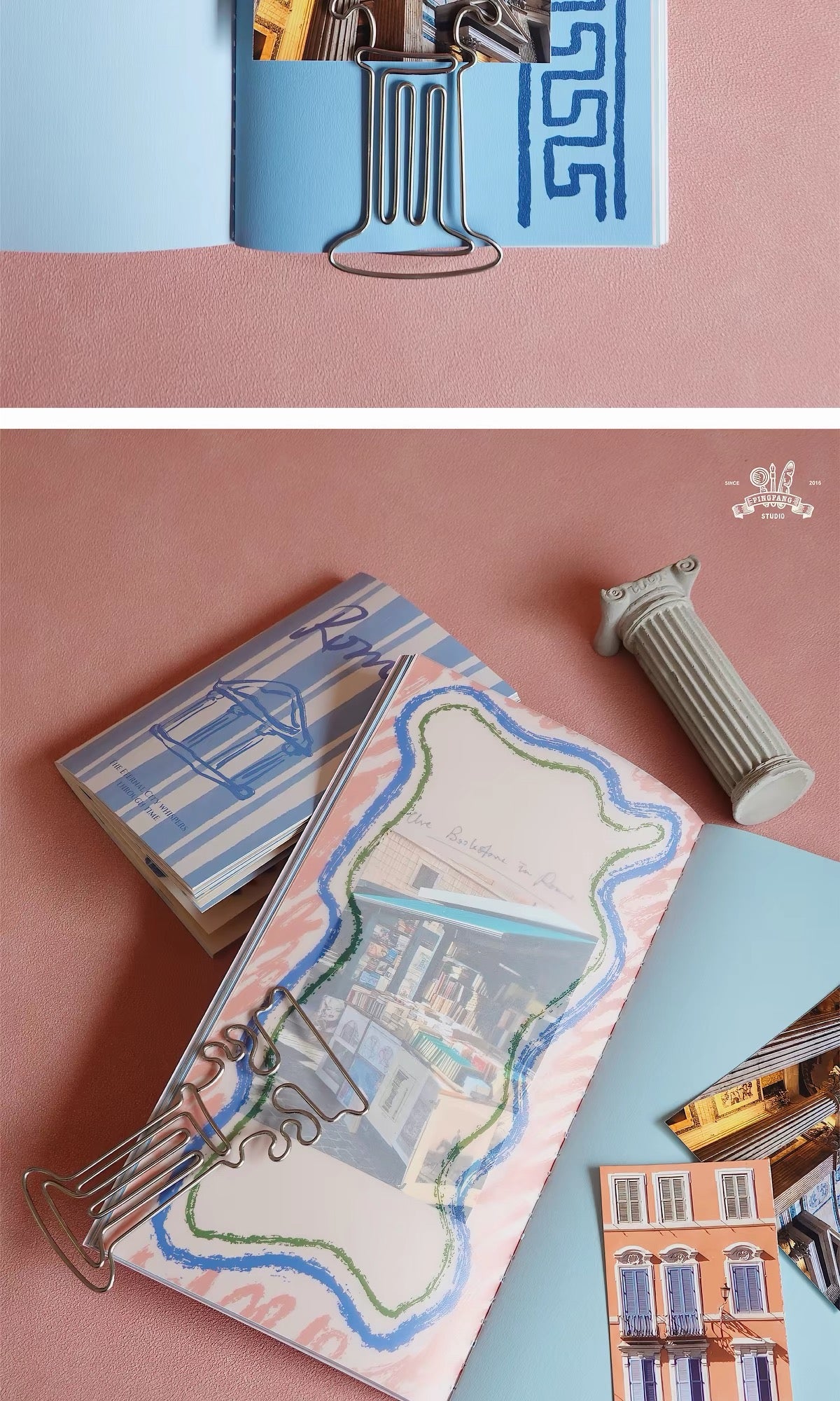 Square Studio Slim Notebook of Mix Paper - Roma Series, 2 Design