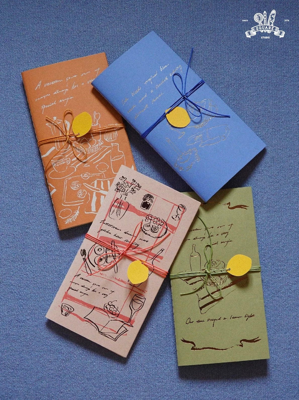 Square Studio Slim Notebook of Mix Paper - The Long Vacation, 4 Designs