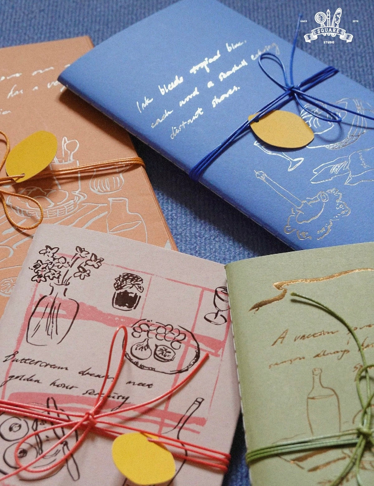 Square Studio Slim Notebook of Mix Paper - The Long Vacation, 4 Designs