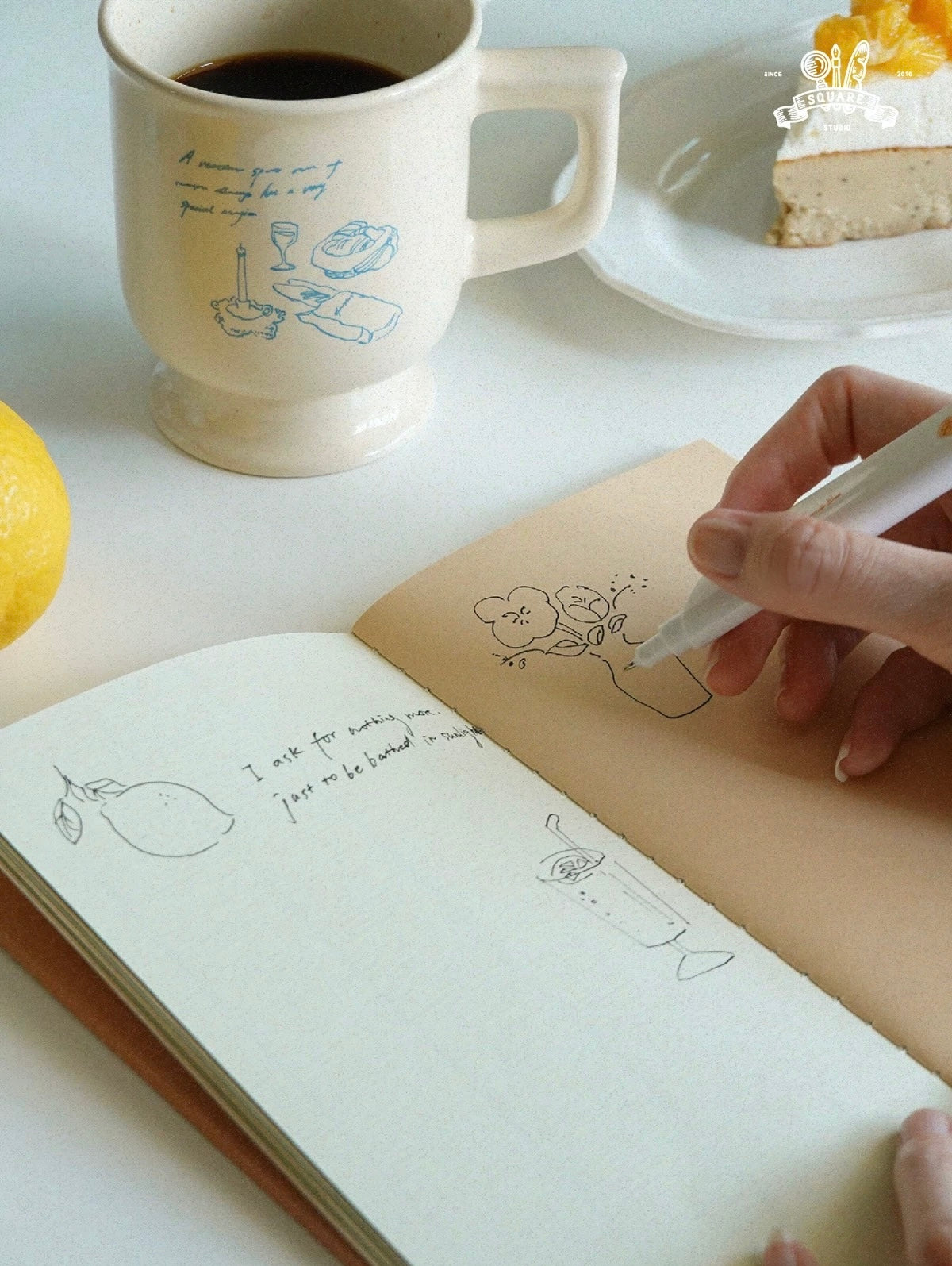 Square Studio Slim Notebook of Mix Paper - The Long Vacation, 4 Designs