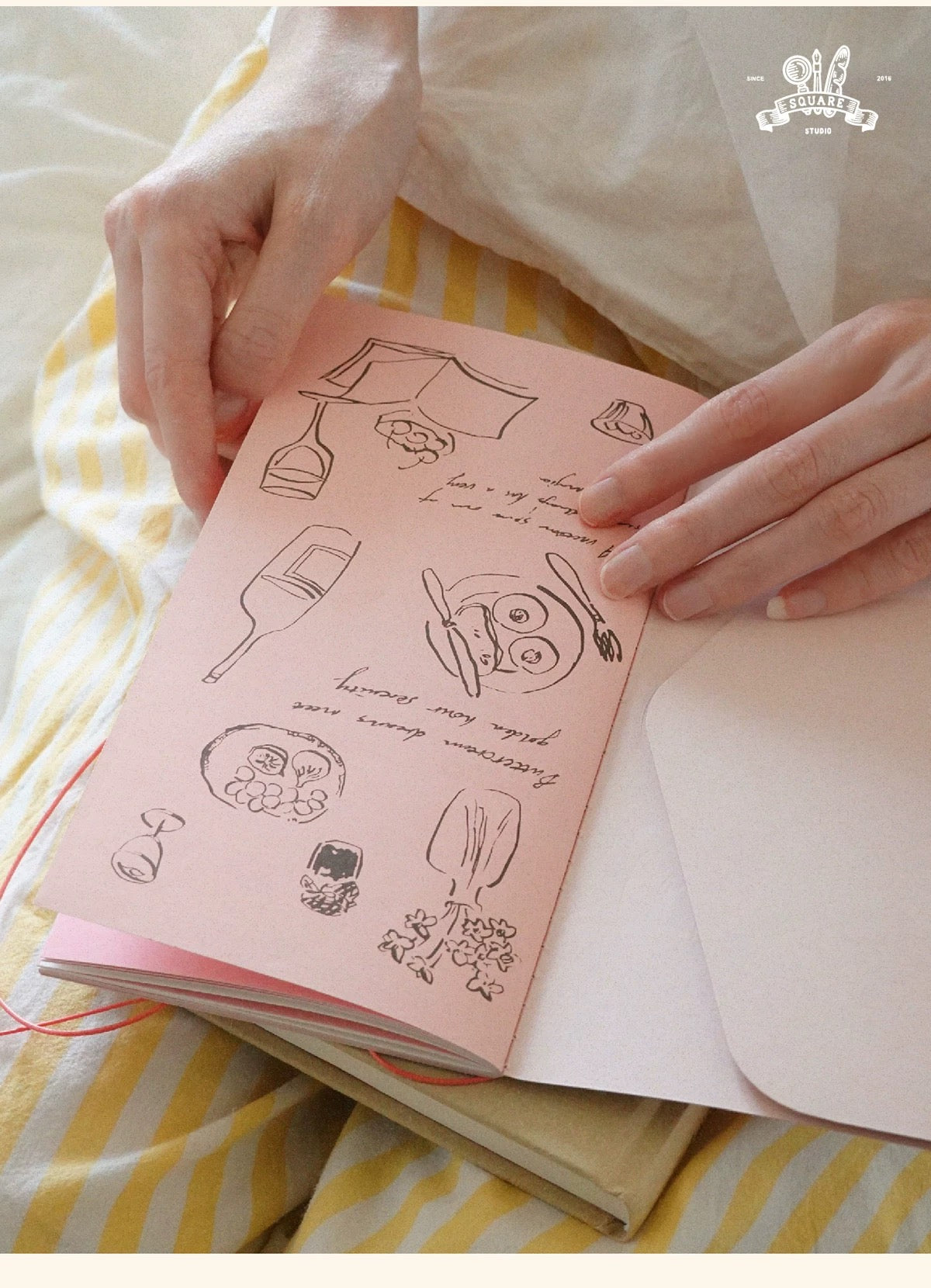 Square Studio Slim Notebook of Mix Paper - The Long Vacation, 4 Designs