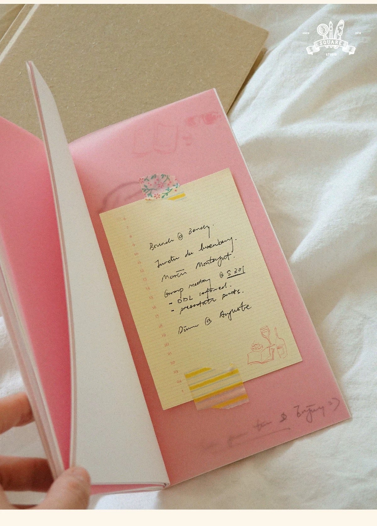 Square Studio Slim Notebook of Mix Paper - The Long Vacation, 4 Designs