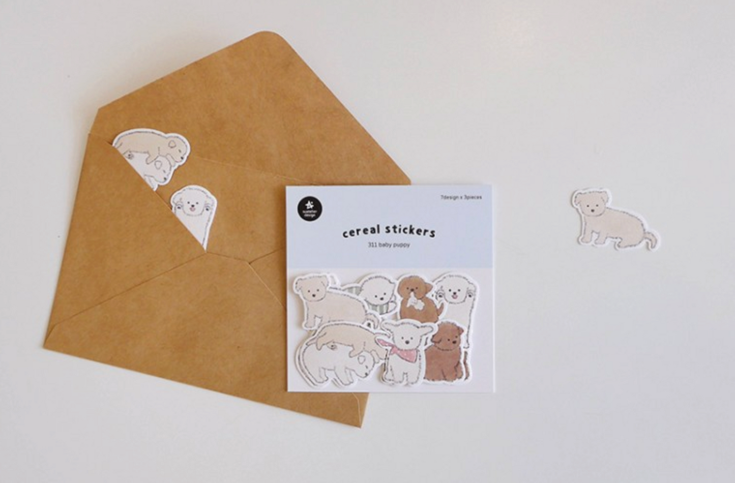 Suatelier cereal sticker flake seal packet, No.311, baby puppy