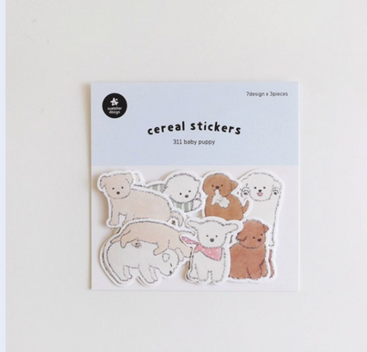 Suatelier cereal sticker flake seal packet, No.311, baby puppy