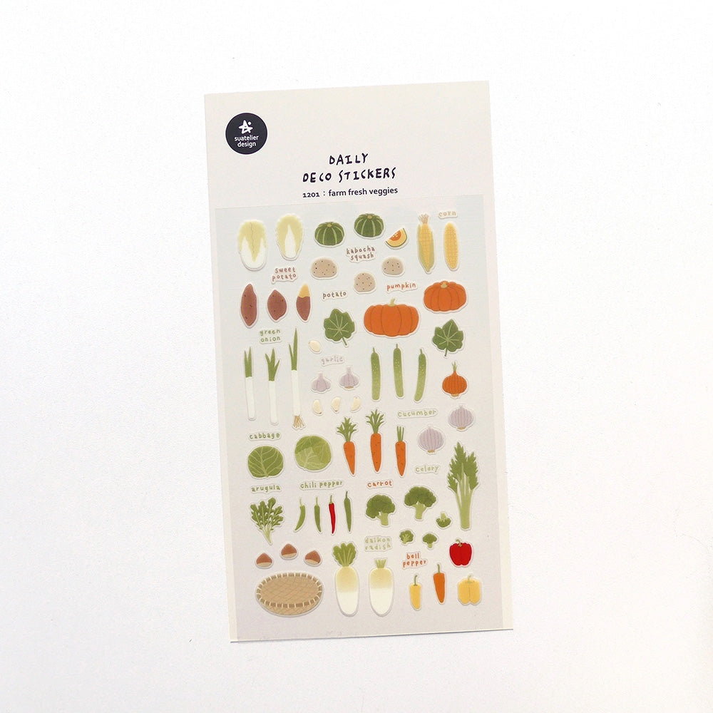 Suatelier Sticker Sheet No.1201, farm fresh veggies