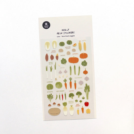 Suatelier Sticker Sheet No.1201, farm fresh veggies