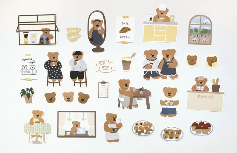 Suatelier Travel Sticker Packet - No.1534 ggumi cafe tour