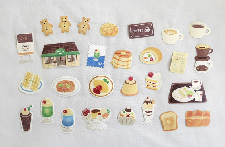 Suatelier Travel Sticker Packet - No.1535 Happy in the Cafe