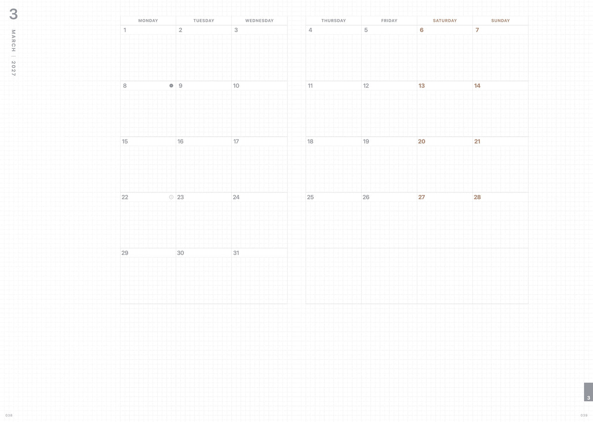 Take A Note 2027 Medium Weeks B6 Planner (Pre-order Only, Estimated Shipping Starts Mid-October)