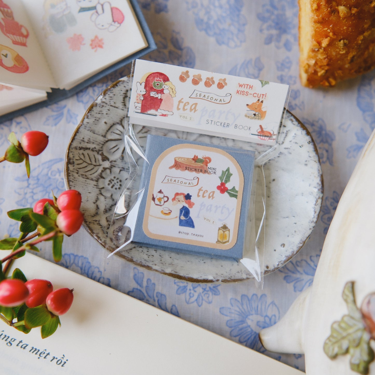 Teayou Kiss-cut Washi Tape Mini Booklet - Seasonal Tea Party Vol.2