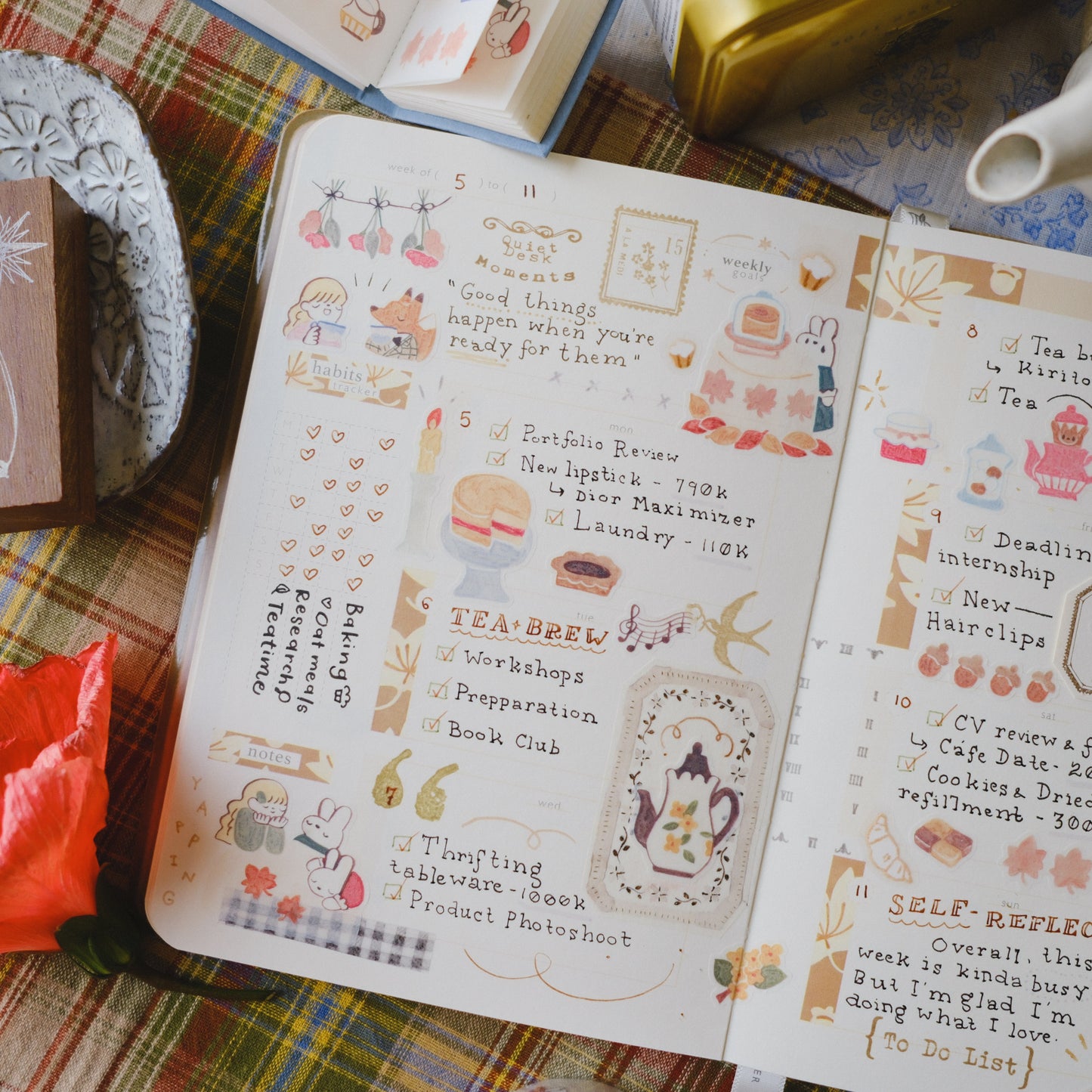 Teayou Kiss-cut Washi Tape Mini Booklet - Seasonal Tea Party Vol.2