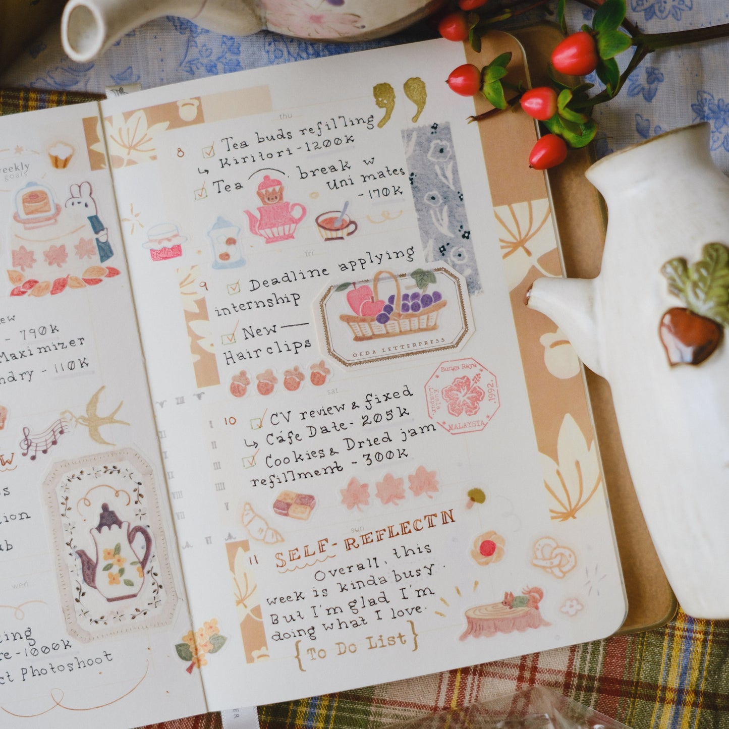 Teayou Kiss-cut Washi Tape Mini Booklet - Seasonal Tea Party Vol.2