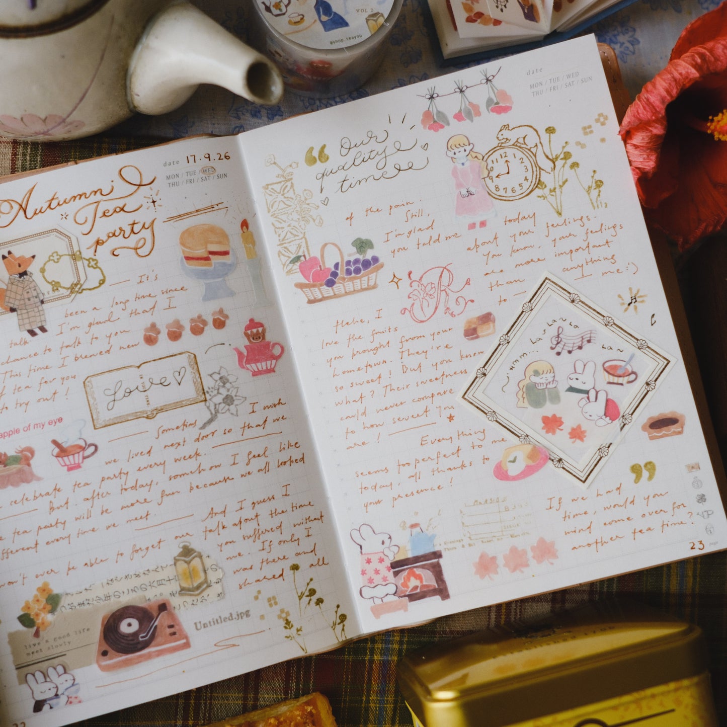 Teayou Kiss-cut PET Tape -  Seasonal Tea Party Vol.2